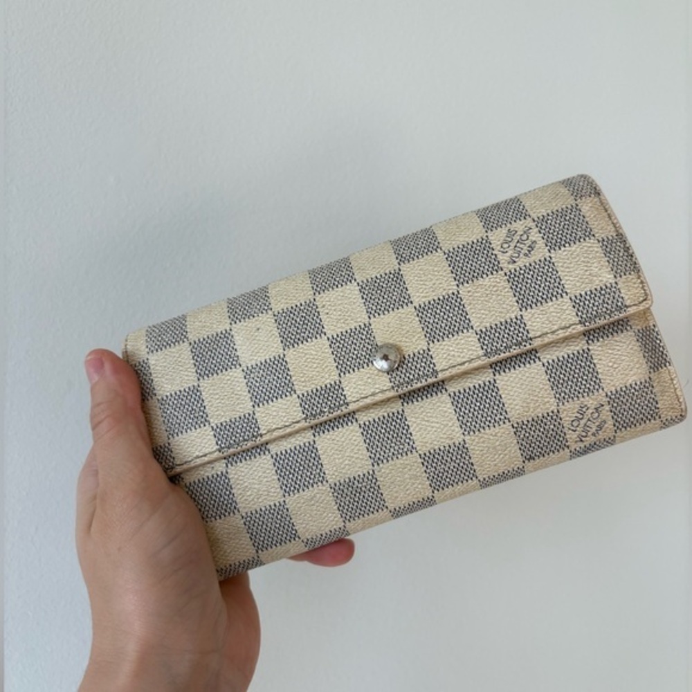 LOUIS VUITTON Damien Azur Portefeuille Sarah N61734 Wallet White